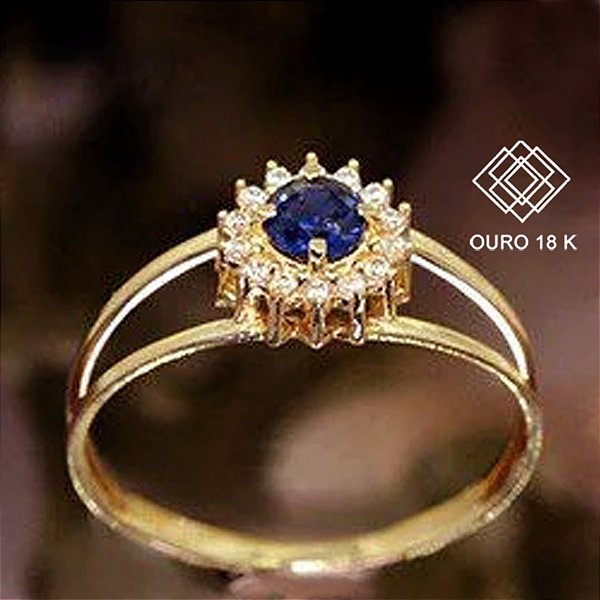 Anel Formatura Normal Superior Ouro 18k Zircônias - Sem emblema