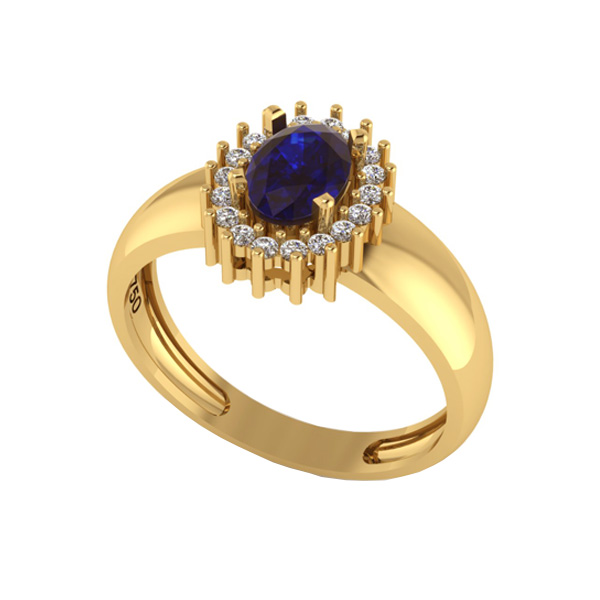 Anel Formatura Psicologia Ouro 18k Zircônias - Sem emblema