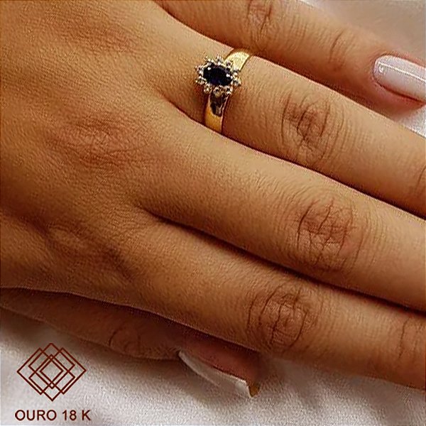 Anel Formatura Psicologia Ouro 18k Zircônias - Sem emblema