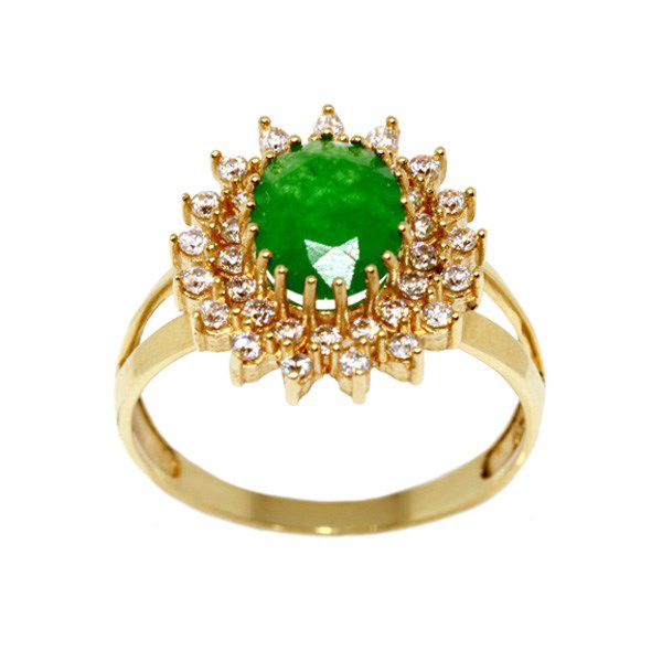 Anel Ouro 18k Zircônias