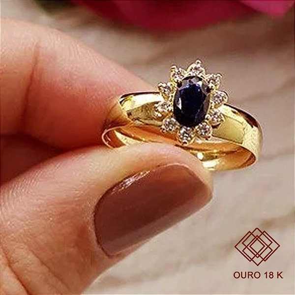 Anel Formatura Matemática Ouro 18k Zircônias - Sem emblema