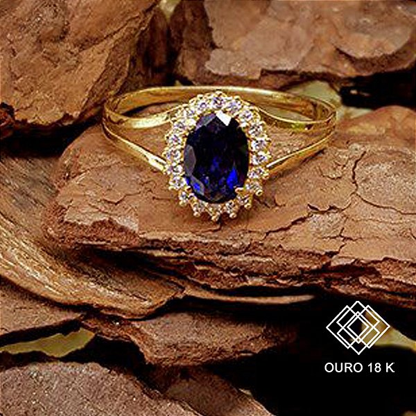 Anel Formatura Psicologia Ouro 18k Zircônias - Sem emblema