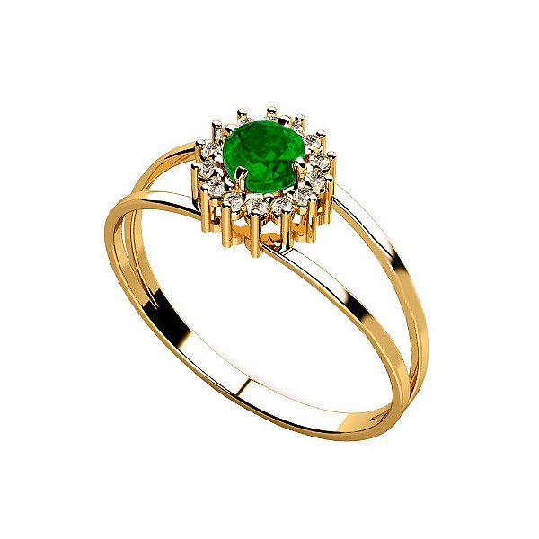 Anel Formatura Serviço Social Ouro 18k Zircônias - Sem emblema