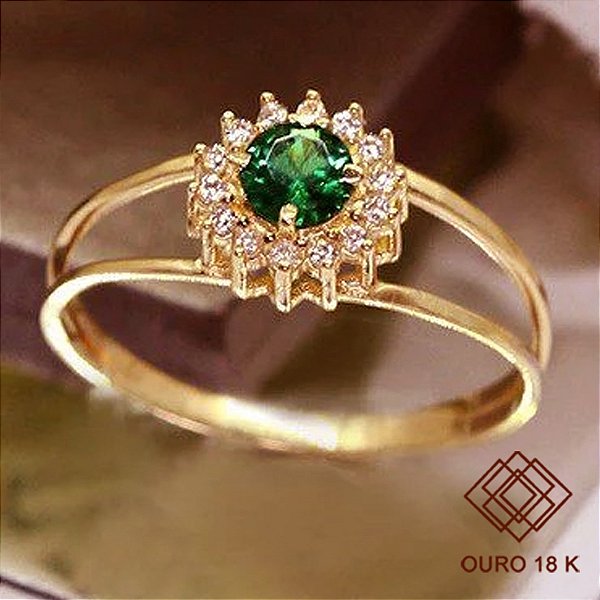 Anel Formatura Serviço Social Ouro 18k Zircônias - Sem emblema