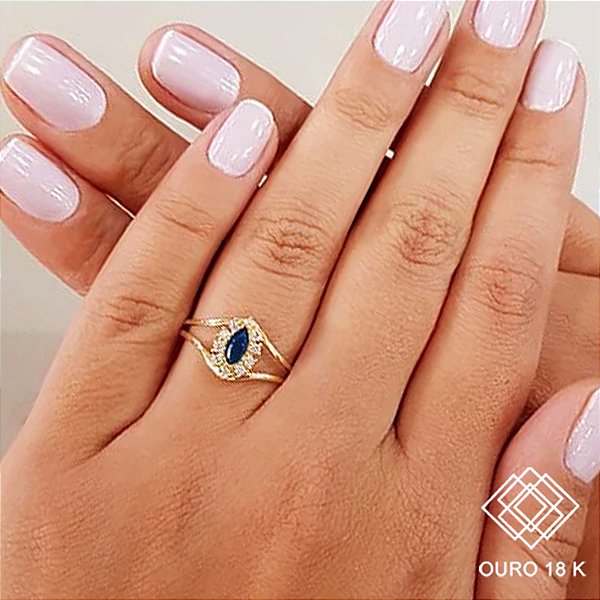 Anel Formatura Engenharia Agronômica Ouro 18k Zircônias - Sem emblema