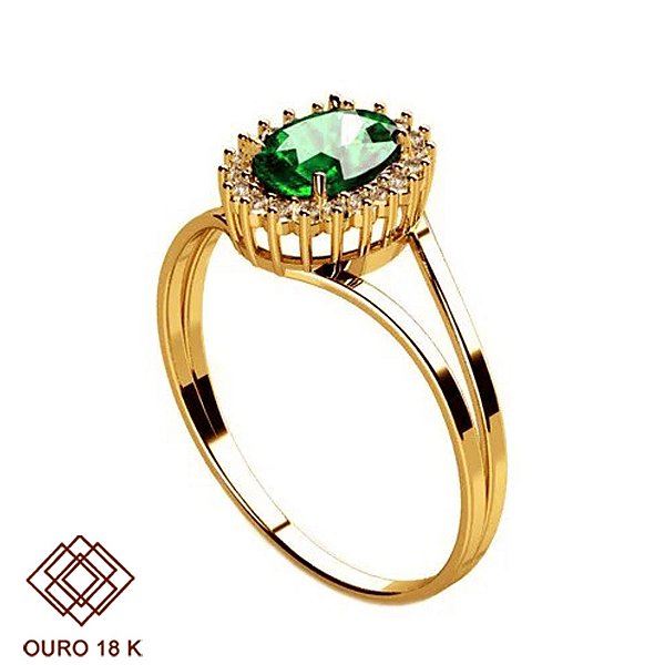 Anel Formatura Biomedicina Ouro 18k Zircônias - Sem emblema