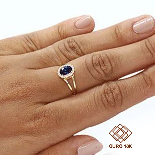 Anel Formatura Adm. E Marketing Ouro 18k Zircônias - Sem emblema