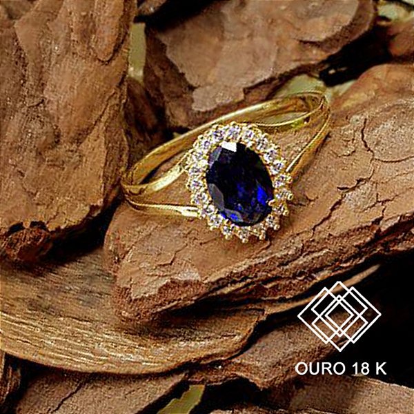 Anel Formatura Comércio Exterior Ouro 18k Zircônias - Sem emblema