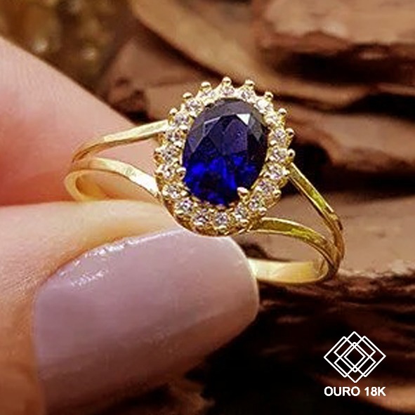 Anel Formatura Engenharia Computação Ouro 18k Zircônias - Sem emblema