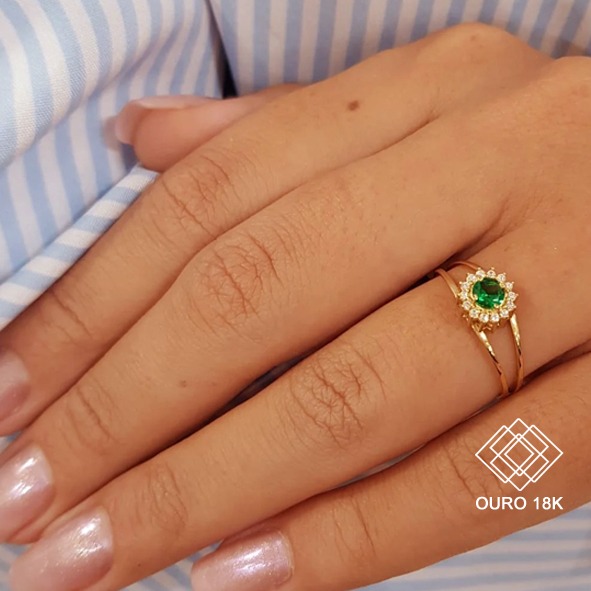 Anel Formatura Biomedicina Ouro 18k Zircônias - Sem emblema