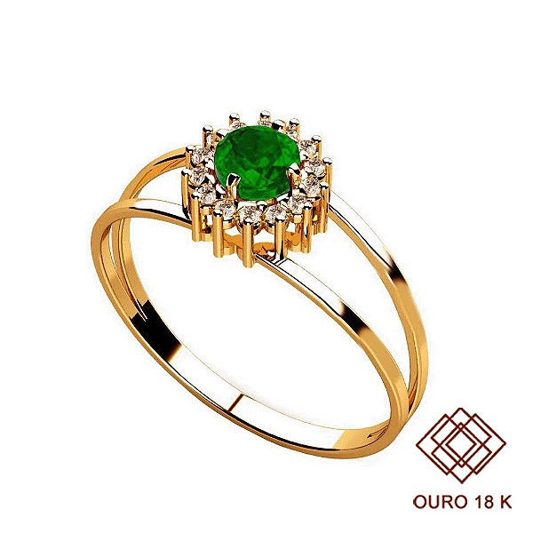 Anel Formatura Nutrição Ouro 18k Zircônias - Sem emblema