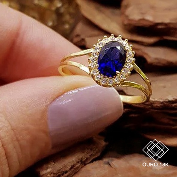 Anel Formatura Engenharia Mecânica Ouro 18k Zircônias - Sem emblema