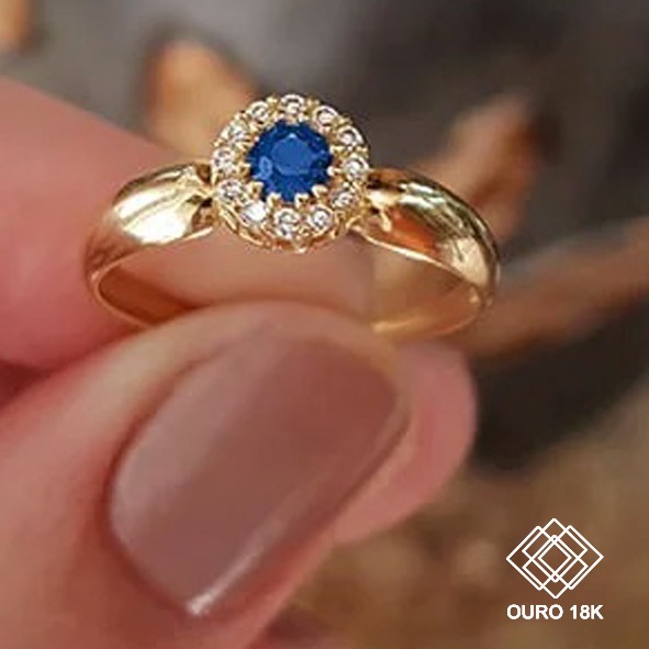 Anel Formatura Engenharia Ambiental Ouro 18k Zircônias - Sem emblema