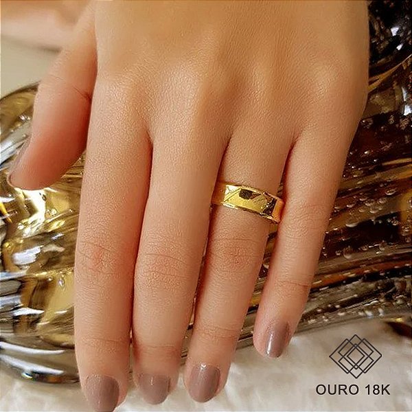 1 Aliança Casamento Ouro Amarelo 18k