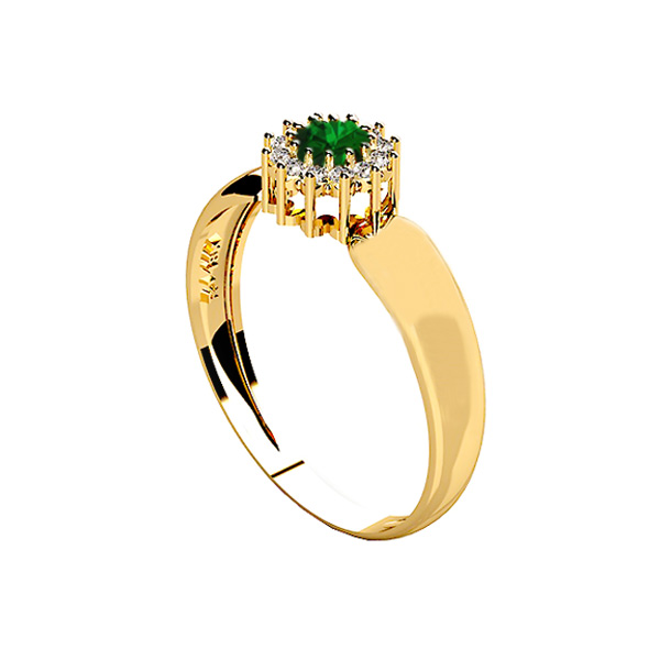Anel Formatura Enfermagem Ouro 18k Zircônias - Sem emblema
