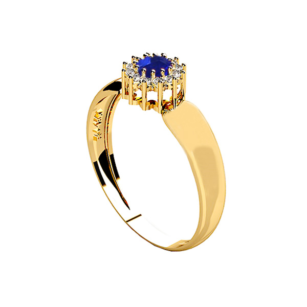Anel Formatura Comércio Exterior Ouro 18k Zircônias - Sem emblema