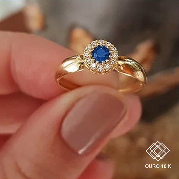 Anel Formatura Comércio Exterior Ouro 18k Zircônias - Sem emblema