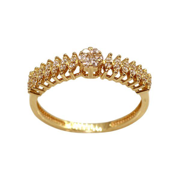 Anel Navete Aparador Ouro 18k Moissanite