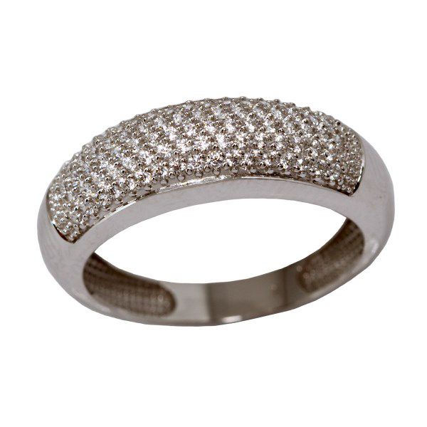 Anel Aparador Ouro 18k Branco Moissanite