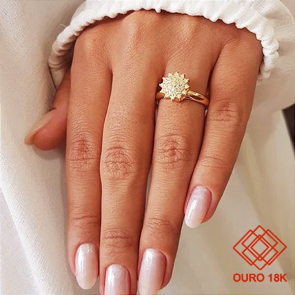 Anel Chuveiro Rainha Ouro 18k - Diamante Laboratório 31pts