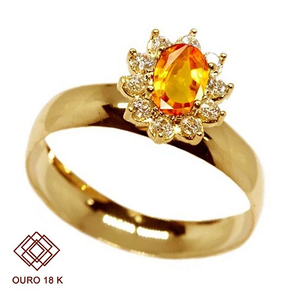 Anel Formatura Farmácia Ouro 18k Zircônias - Sem emblema