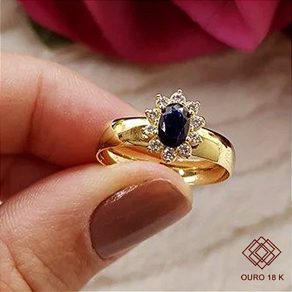 Anel Formatura Normal Superior Ouro 18k Zircônias - Sem emblema