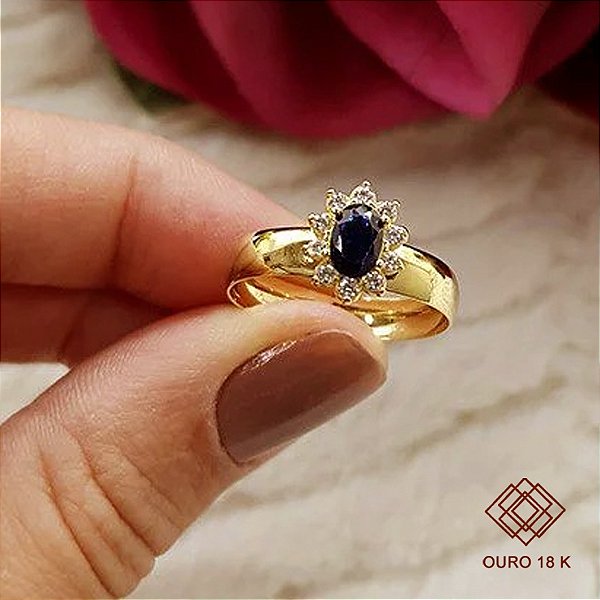 Anel Formatura Fonoaudiologia Ouro 18k Zircônias - Sem emblema