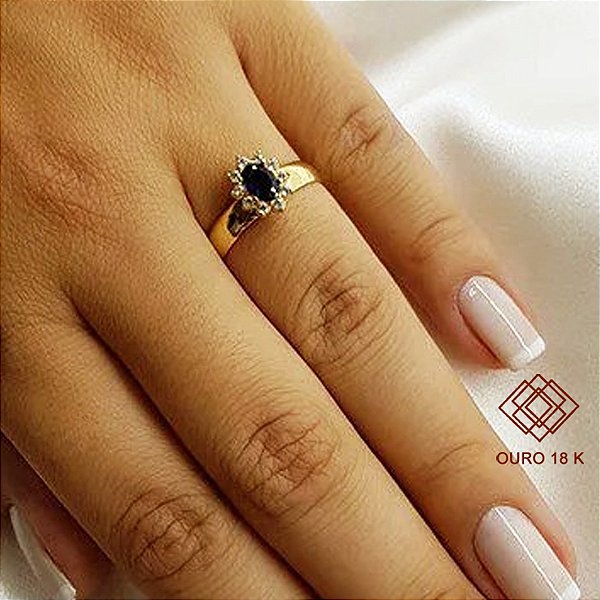 Anel Formatura Engenharia Mecânica Ouro 18k Zircônias - Sem emblema