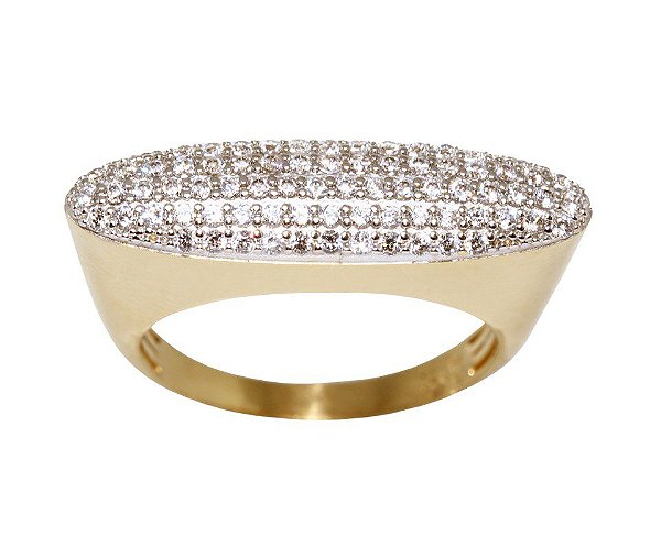 Anel Pavê Ouro 18k Brilhante Moissanite 48 Pts