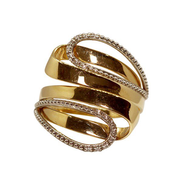 Anel Ouro 18k Zircônias