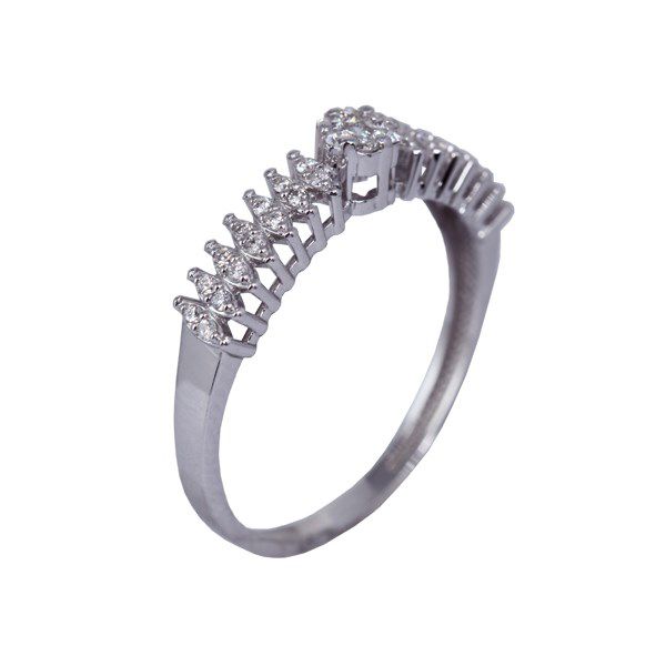 Anel Aparador Ouro Branco 18k Diamantes