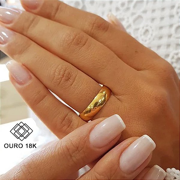 1 Aliança Casamento Ouro Amarelo 18k