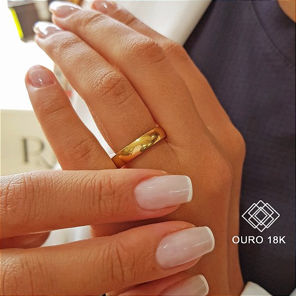 1 Aliança Casamento Ouro Amarelo 18k