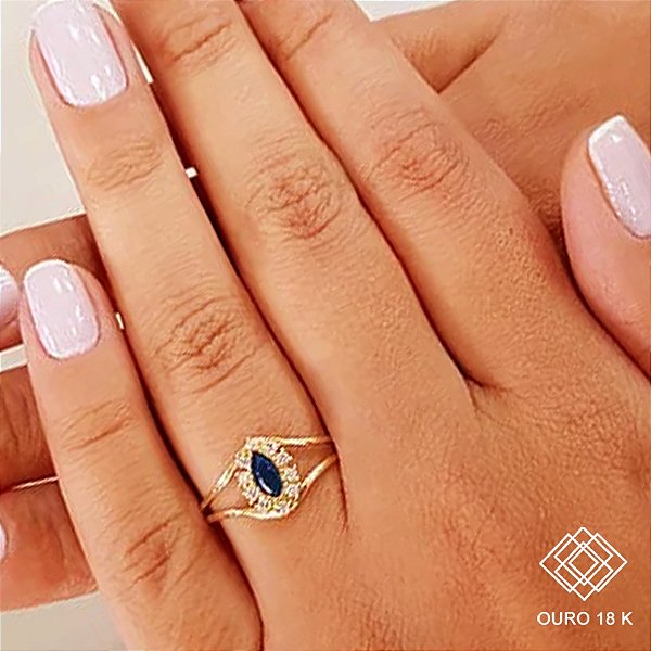 Anel Formatura Pedagogia Ouro 18k Zircônias - Sem emblema