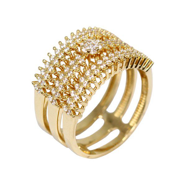 Anel Ouro 18k e Moissanite