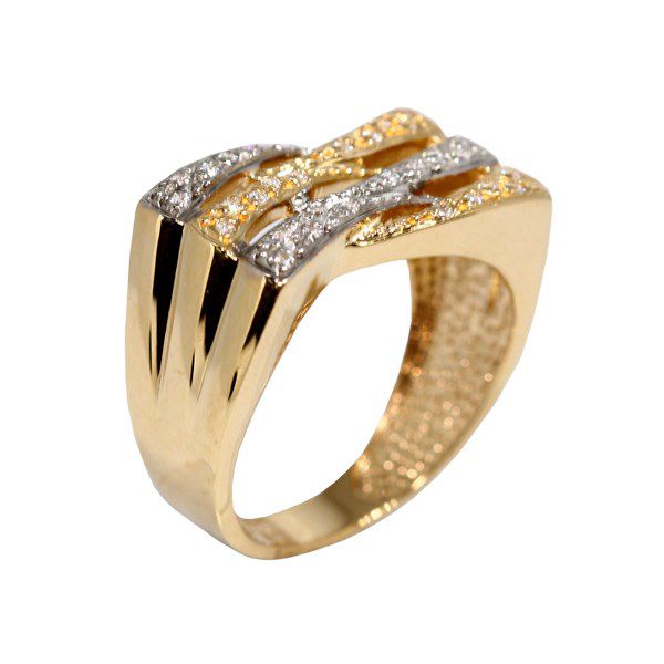 Anel Ouro 18k Zircônias