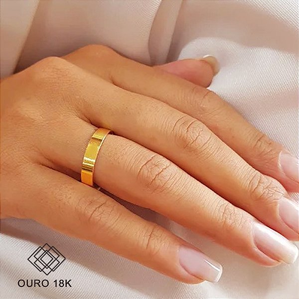 1 Aliança Casamento Ouro Amarelo 18k