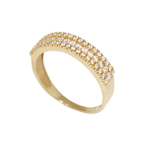 Anel Aparador Ouro 18k Zircônias