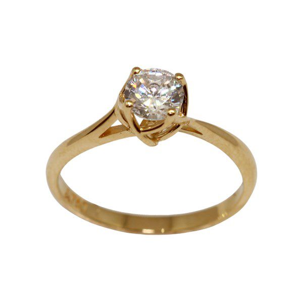 Anel Solitário Ouro 18k Zircônia