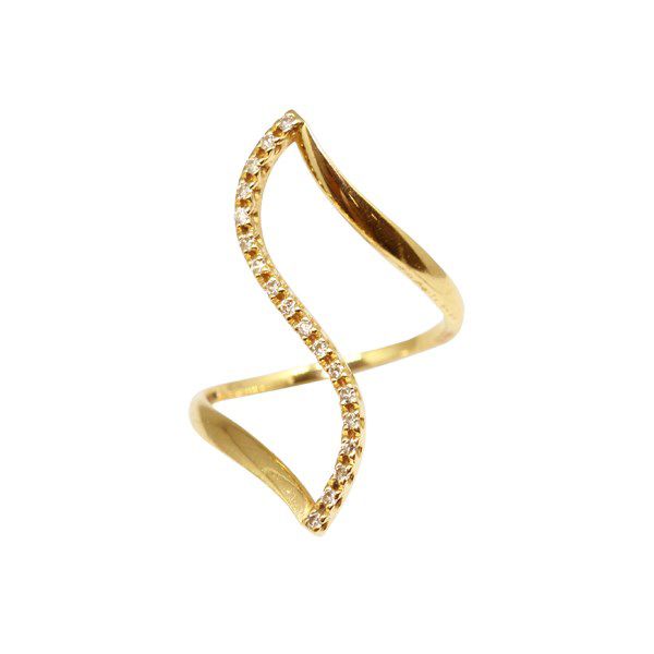 Anel Z Ouro 18k Diamantes