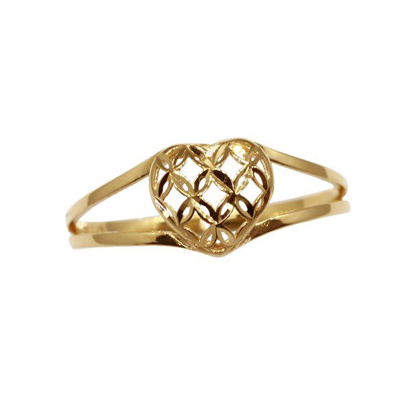 Anel Coração Diamantado Ouro 18k