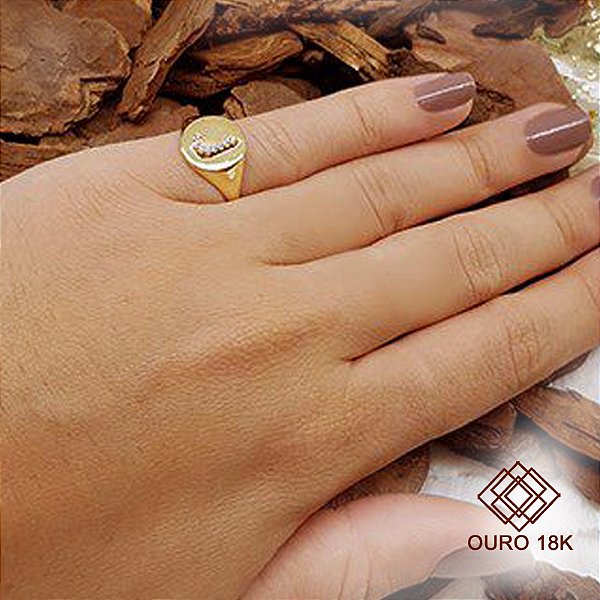 Anel Dedinho Letra J Ouro 18k
