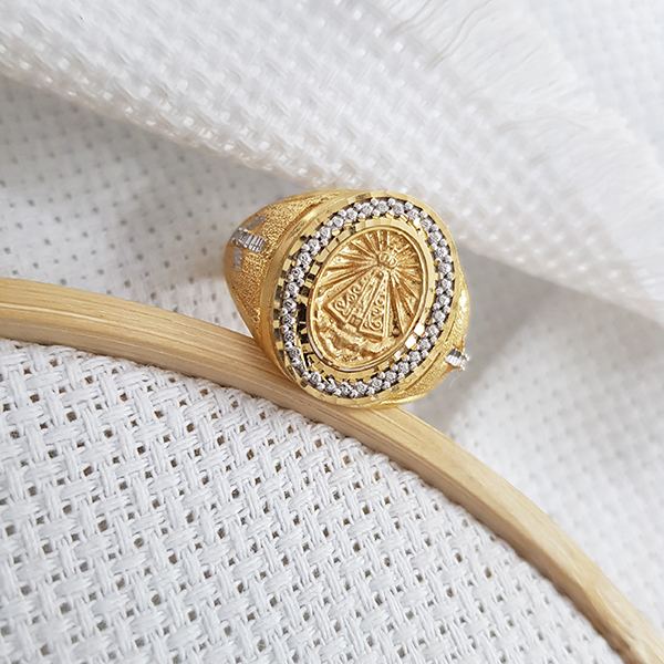 Anel Nossa Senhora Aparecida Ouro 18k