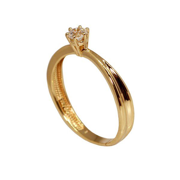 Anel Solitário Ouro 18k Moissanite