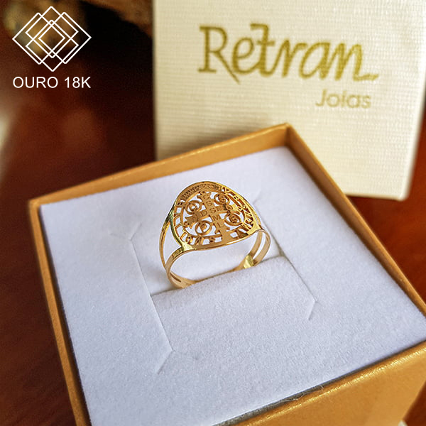 Anel São Bento Ouro 18k