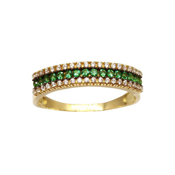 Anel Aparador Ouro 18k Zircônias