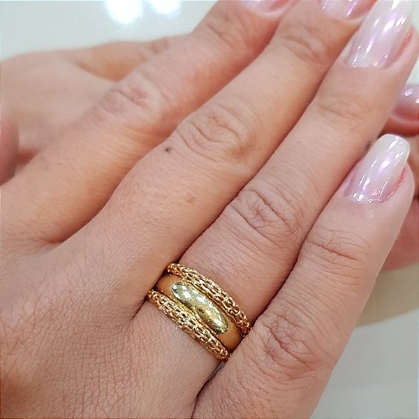 Anel Aparador Filigrana Ouro 18k