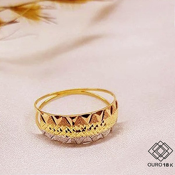 Anel 3 cores Ouro 18k