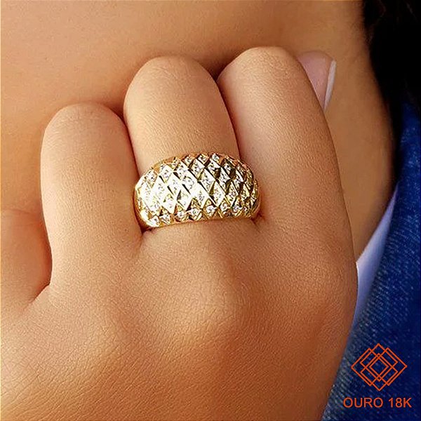 Anel Aparador Grande Ouro 18k
