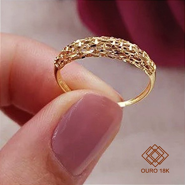 Anel Aparador Diamantado Ouro 18k